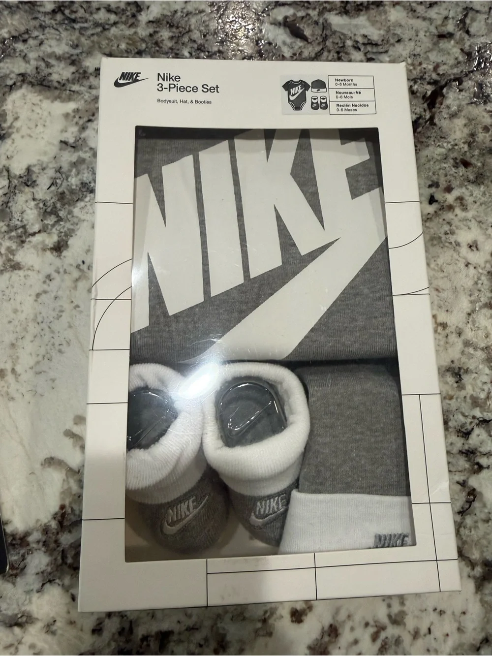 Nike Gray and White 3-Piece Baby Undershirt Set